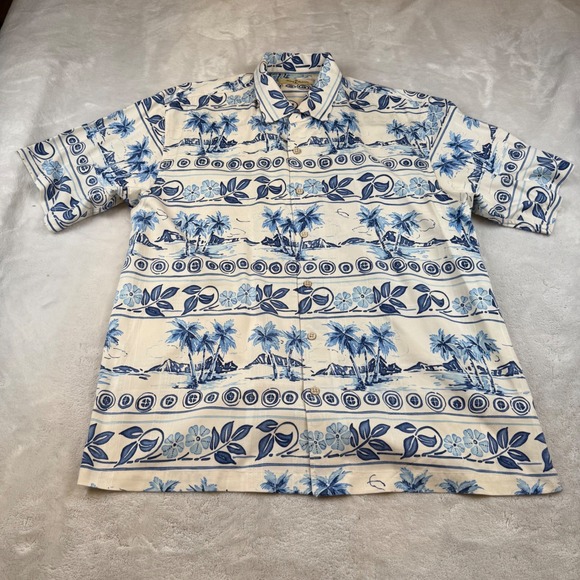 Tommy Bahama Other - Tommy Bahama Silk Shirt XL Tropical Palm Tree Island Vacation Button Down